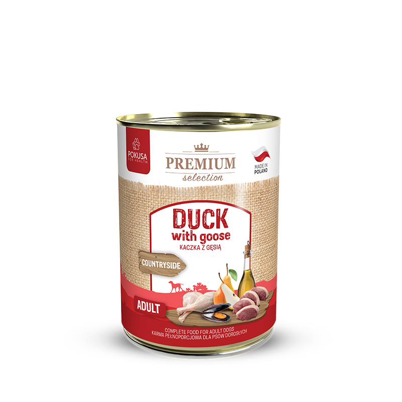 Lata de comida cocinada de carne de pato y pavo para perro