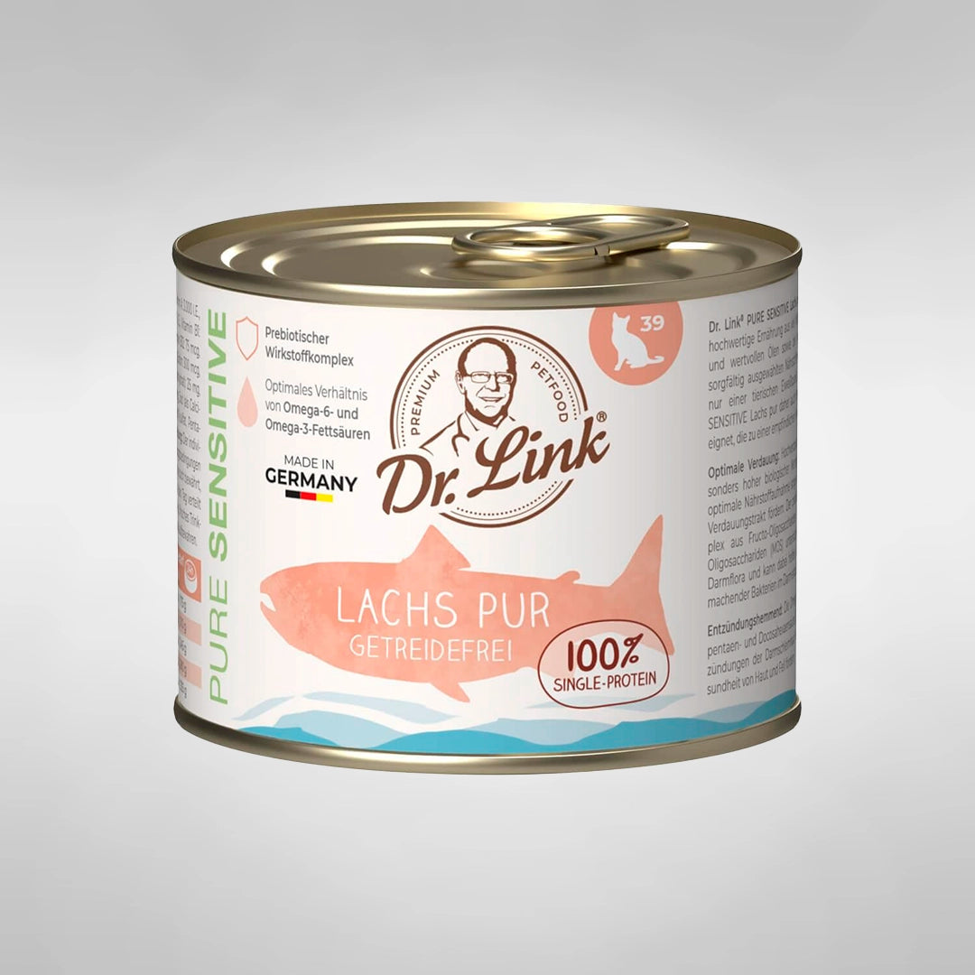 Lata de comida húmeda para gato de salmón