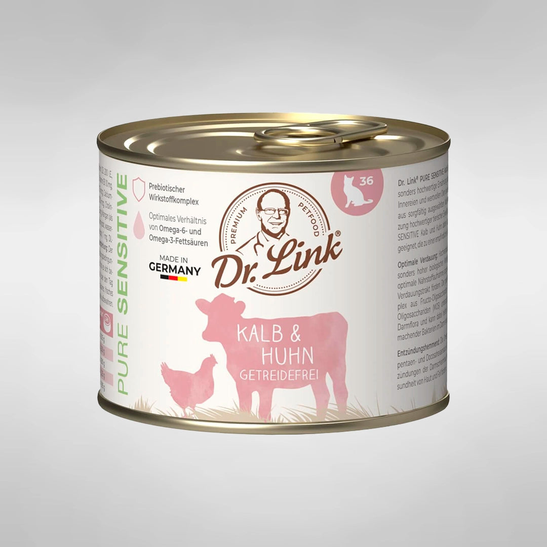 Lata de comida húmeda para gato de carne de ternera y pollo