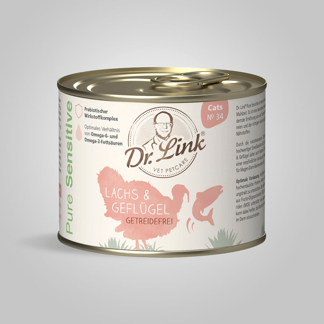 Comprar lata de comida húmeda de aves de corral y salmón para gato