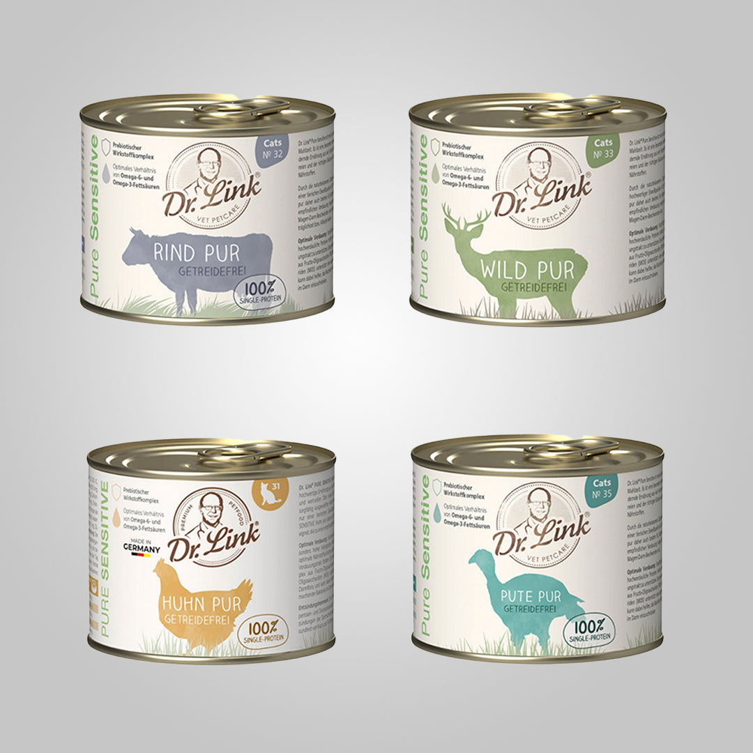 Pack de 4 latas de comida húmeda monoproteicas natural para gato