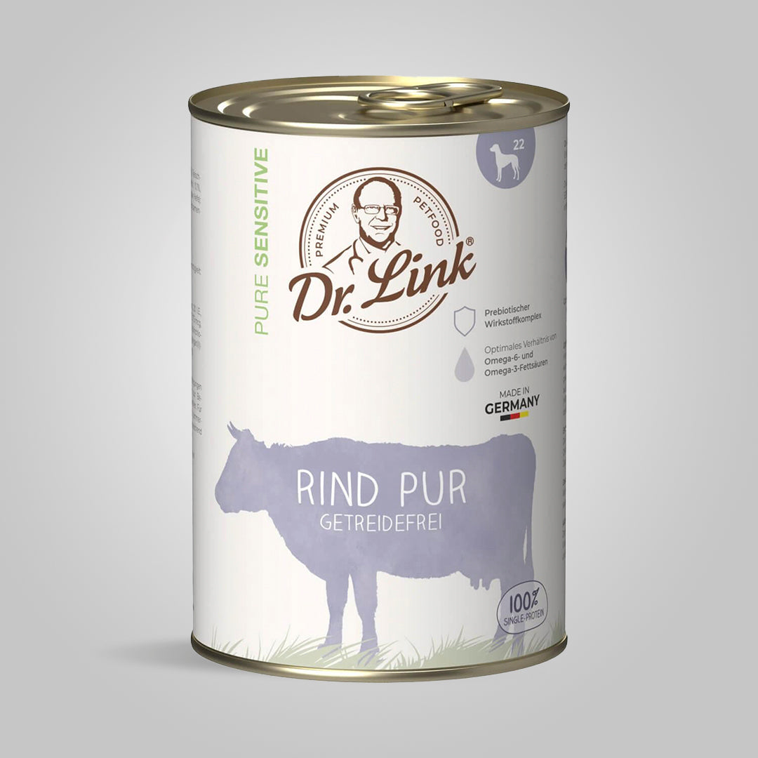 Lata de comida cocinada de ternera para perro