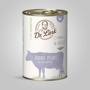 Lata de comida cocinada de ternera para perro