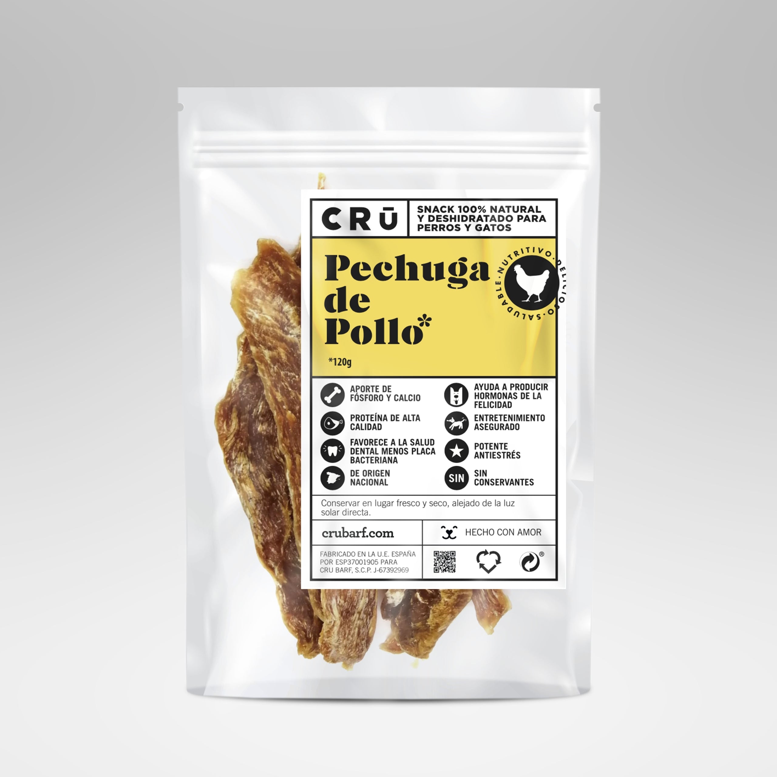 Snack de pechuga de pollo deshidratada