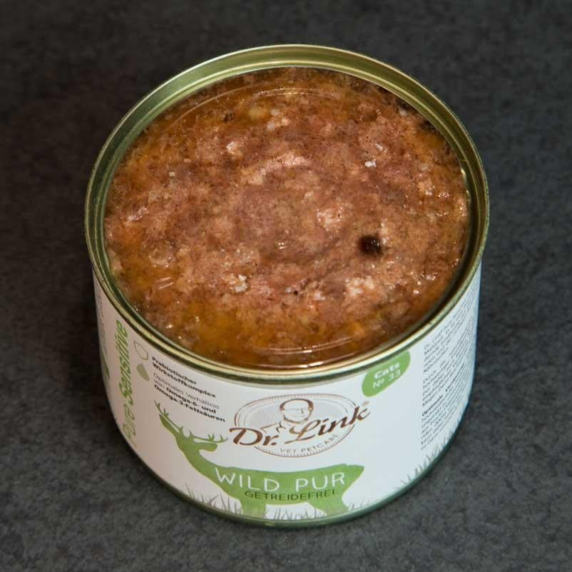 Lata de comida húmeda para gato de carne de ciervo natural