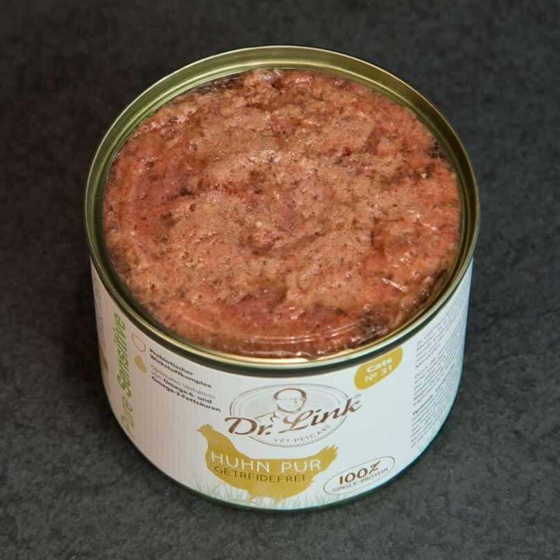 Lata de comida húmeda para gato de pollo natural