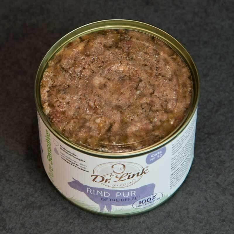 Lata de comida húmeda para gato de carne de ternera natural