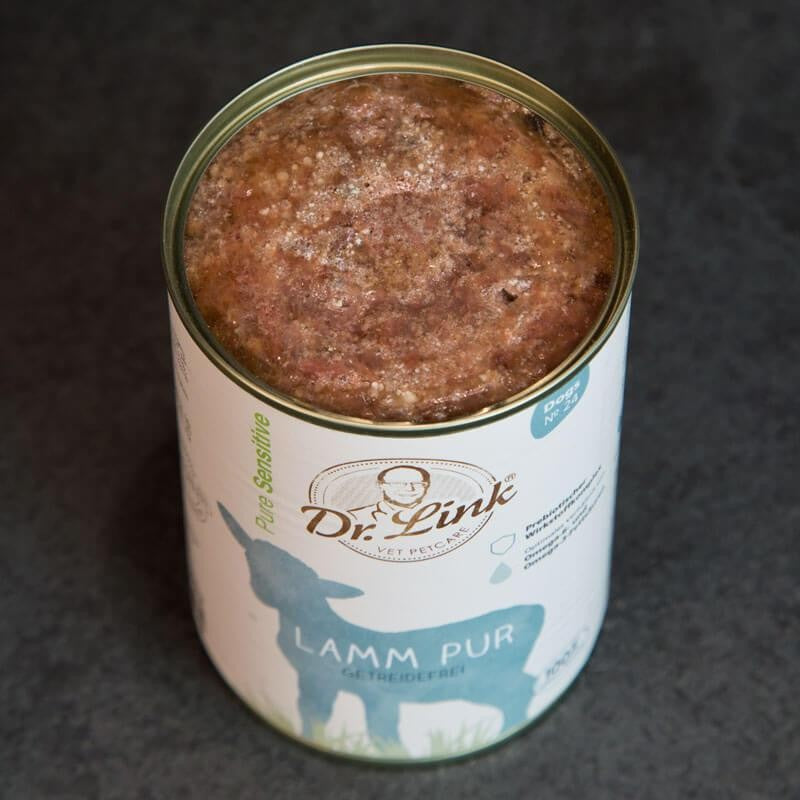 Lata de comida cocinada para perro de carne de cordero natural