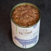 Lata de comida cocinada para perro de carne de ternera natural