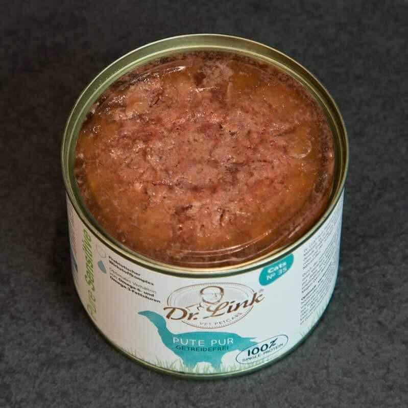 Lata de comida húmeda de pavo para gato