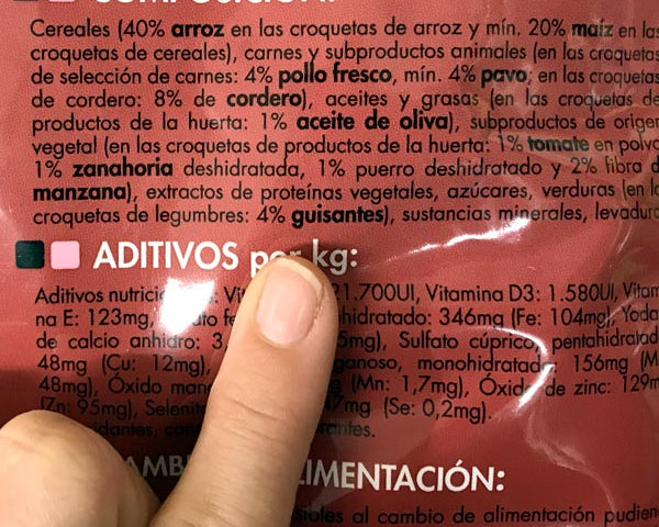 como leer etiqueta comida perro