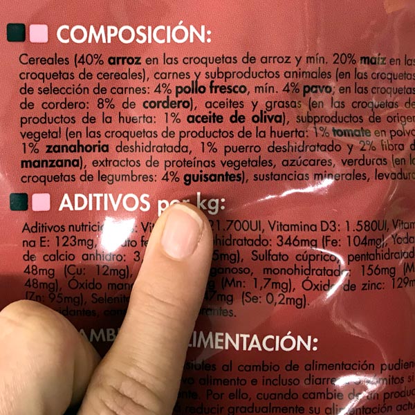 como leer etiqueta comida perro