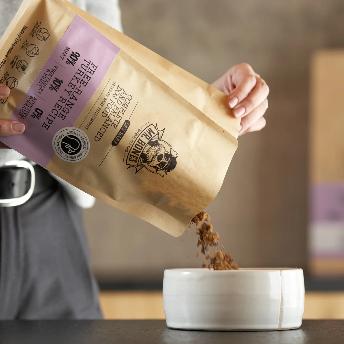 Comida deshidratada de pavo para perro