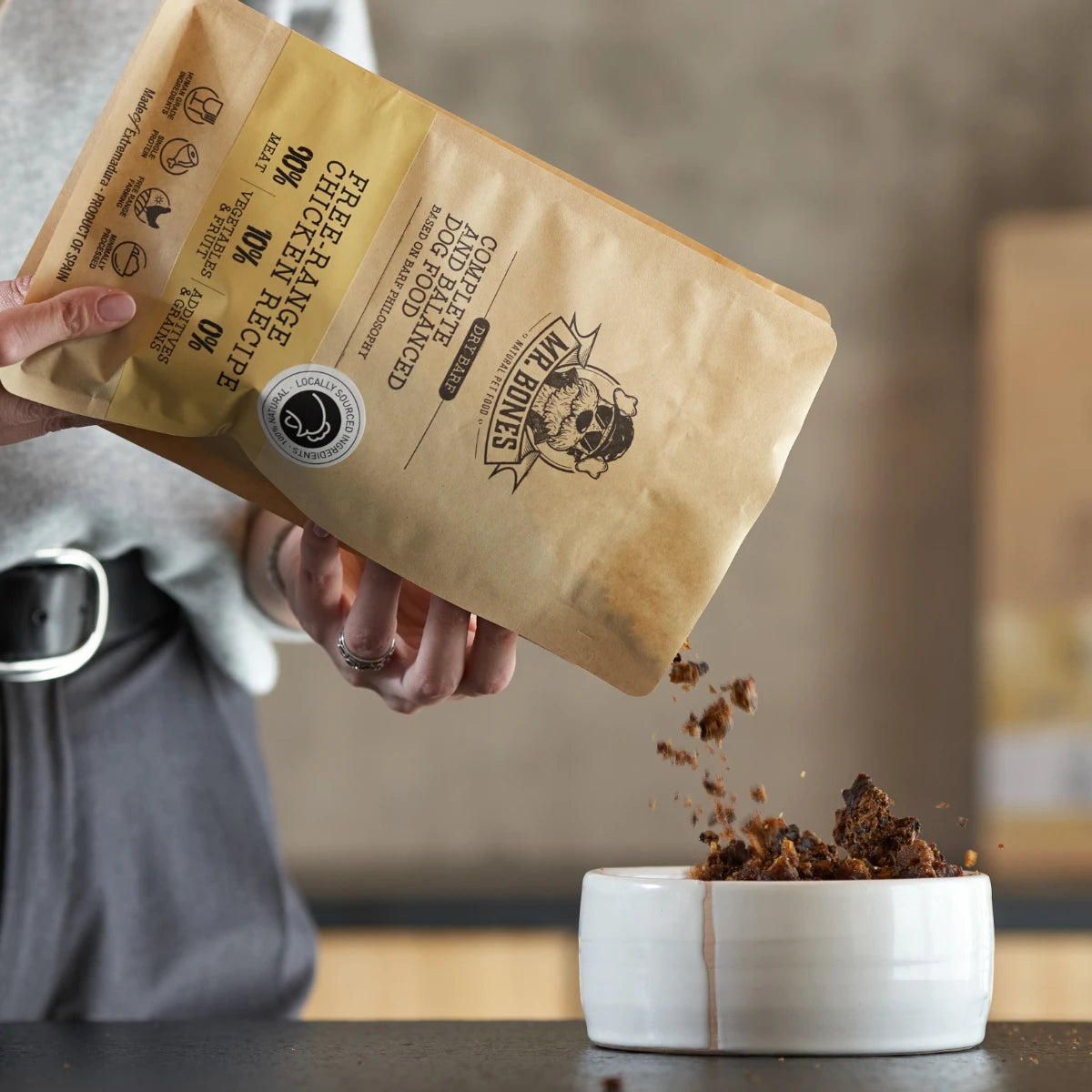 Comida deshidratada de pollo para perro