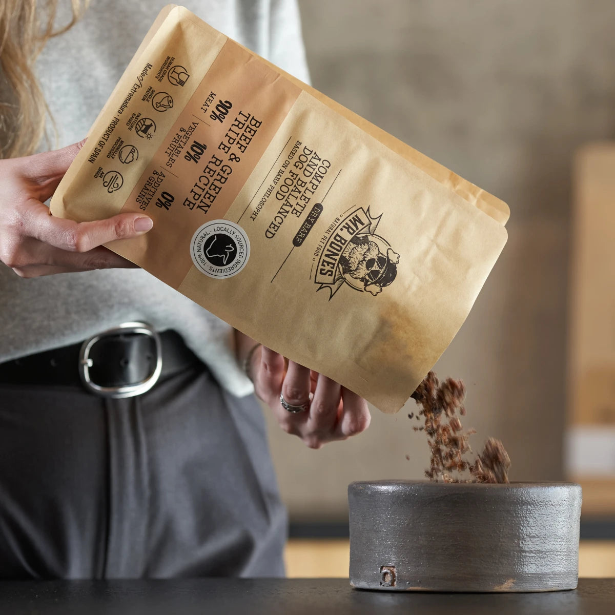 Comida deshidratada de ternera para perro