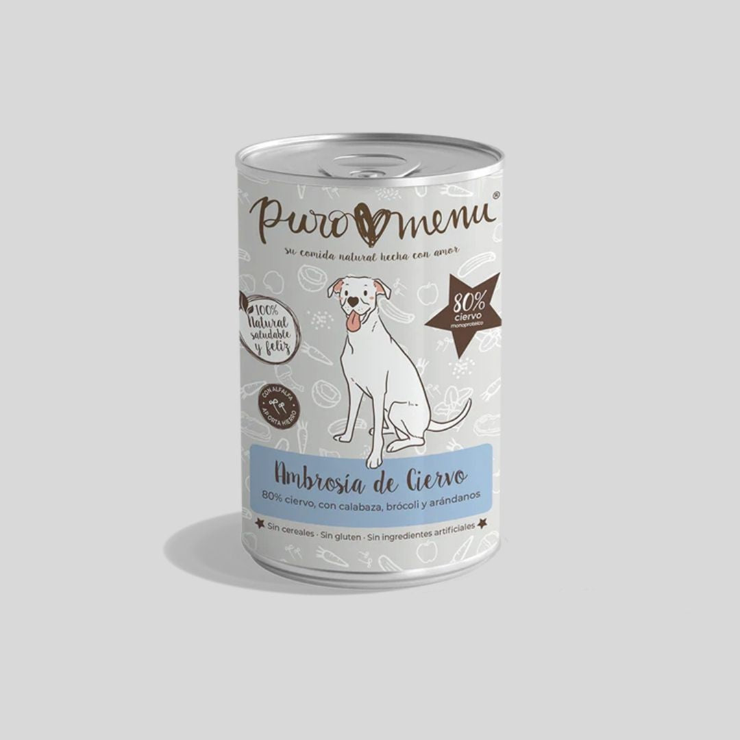 Lata de Comida Cocinada para perro - Ciervo 100% natural