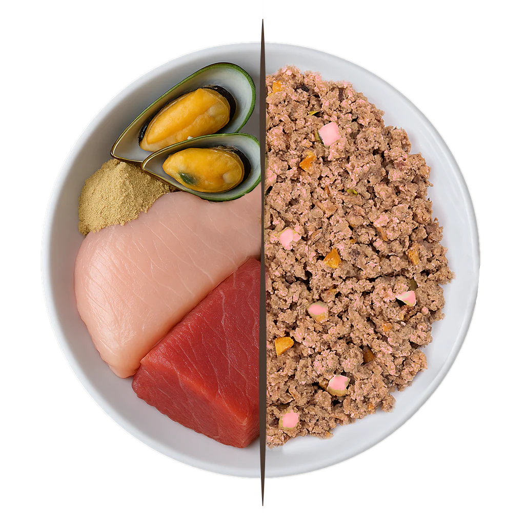 Menú Cocinado de Pavo y Atún para gato – 200 g