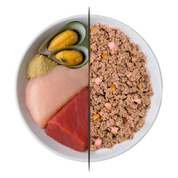 Menú Cocinado de Pavo y Atún para gato – 200 g