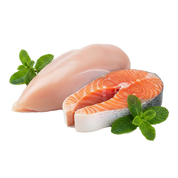 Menú Cocinado de Pollo y Salmón para gato – 200 g
