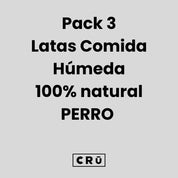 Pack de 3 latas de Comida Húmeda 100% natural para perro