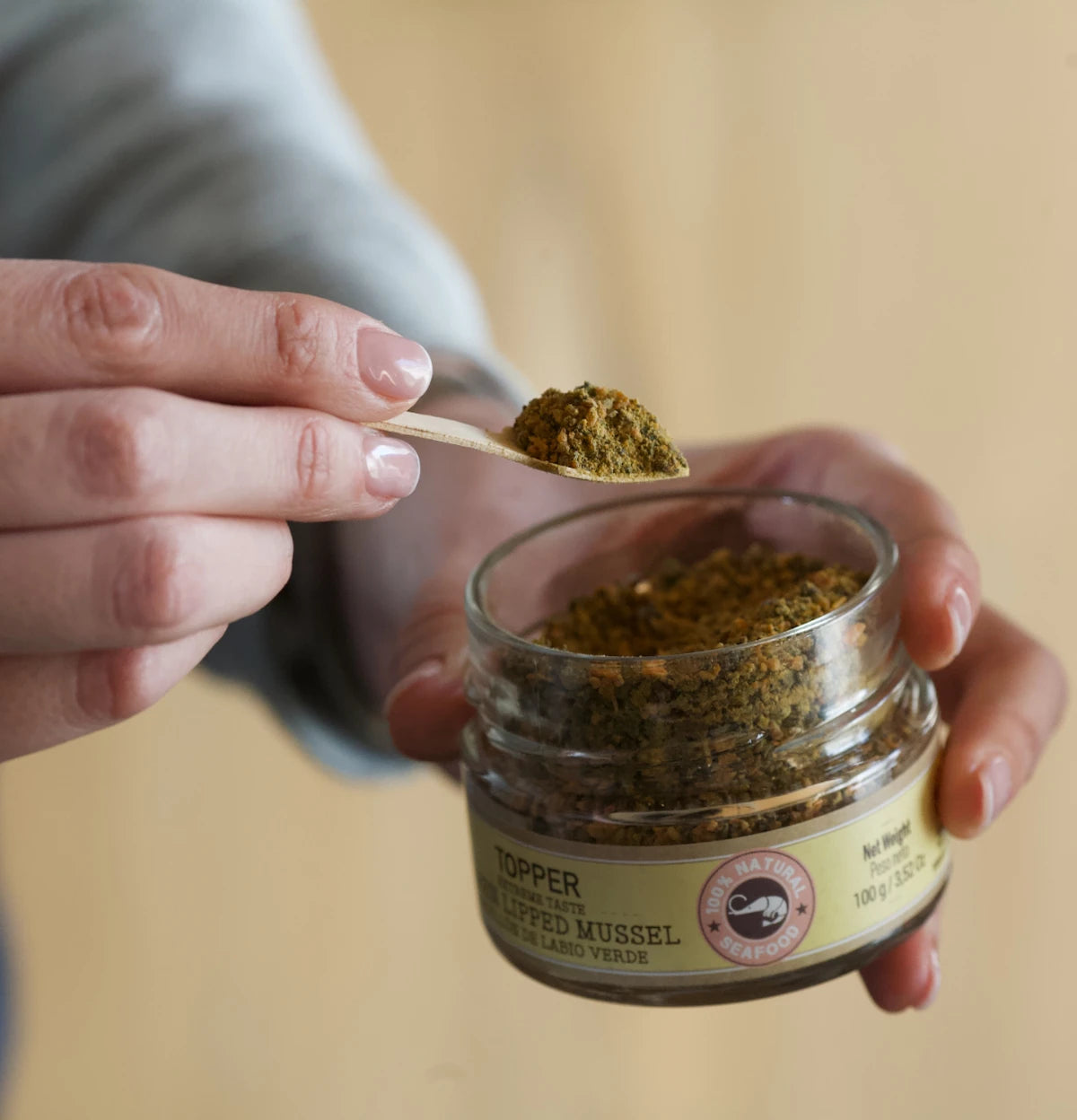 Topper natural de mejillón de labio verde para perros y gatos